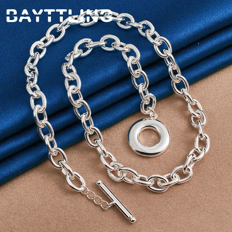 Ожерелье из серебра 925 пробы в стиле хип-хоп, 18 дюймов
