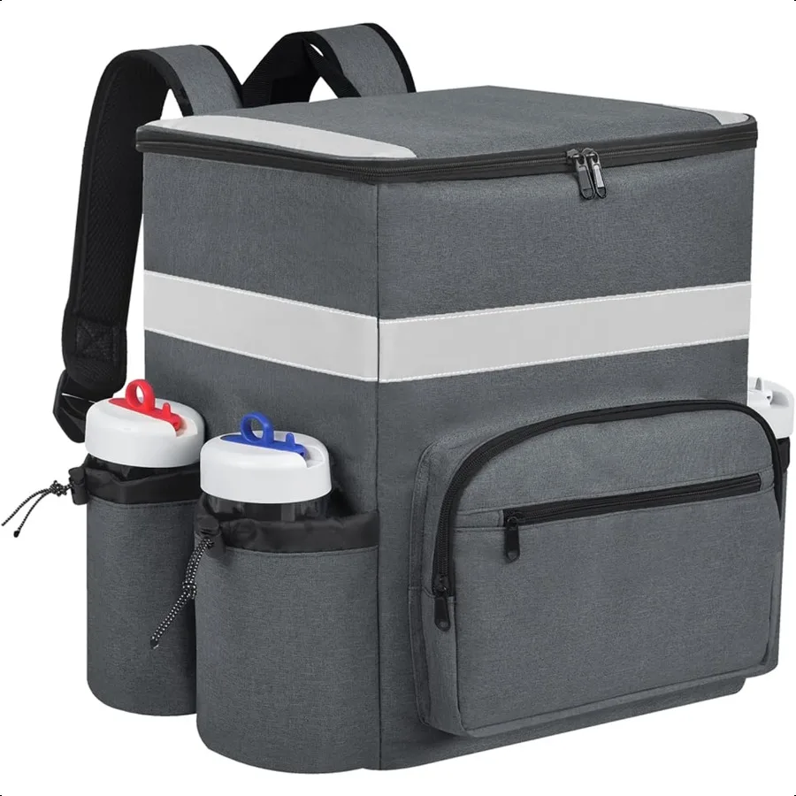 Mochila para entrega de alimentos, bolsa para entrega de pizza, bolsa isolada para entrega com porta-copos, mochila para entrega com placas de porta para bicicleta d