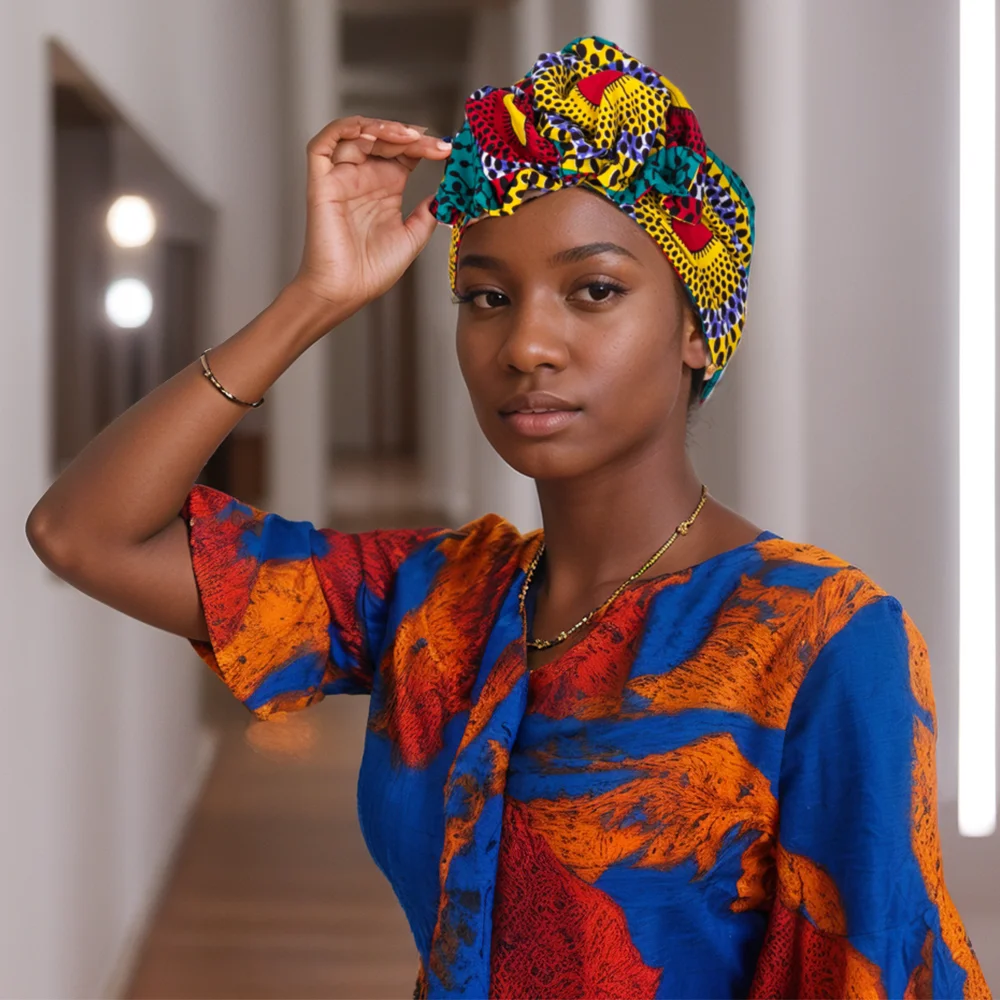 1 Piece African Print DIY Cotton Headscarf Boho Style Headwear Ankara Women's Headscarf wyb843