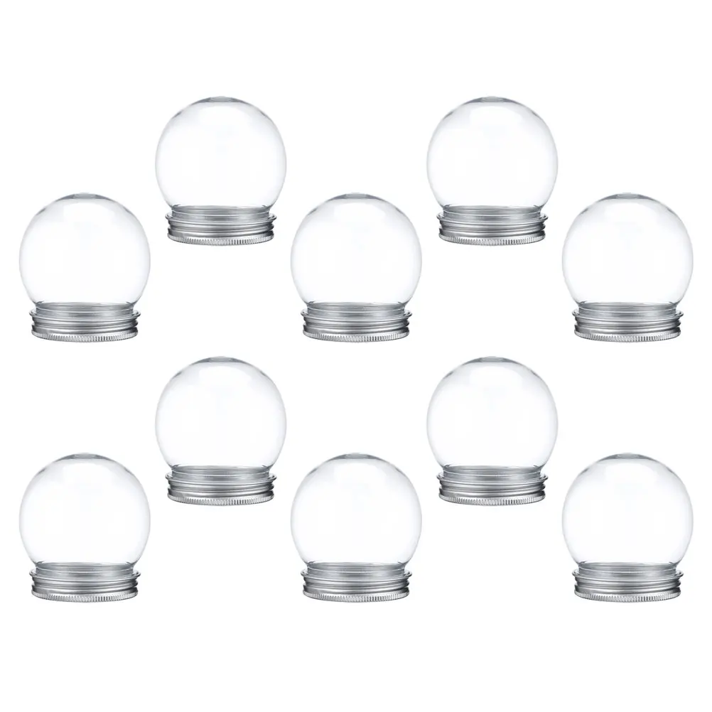 

10 Pcs Crafts Candy Cookies Jar Christmas DIY Snow Globe Decoration Clear Plastic Fillable Ball
