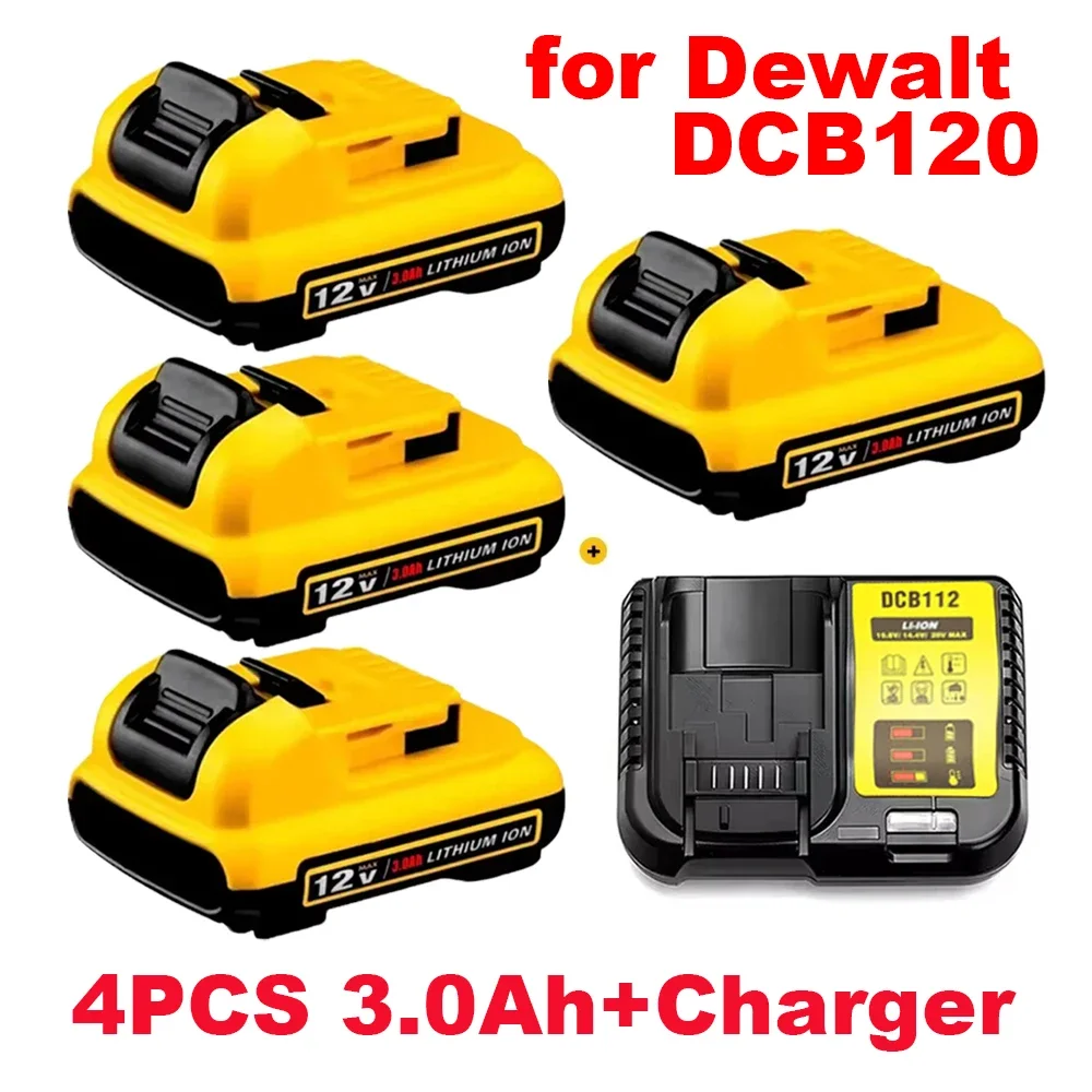 

3000mAh 12V Volt Max Lithium Ion Battery Replacement for DeWalt DCB120 DCB123 DCB122 DCB127 DCB124 DCB121 Rechargeable Batteries