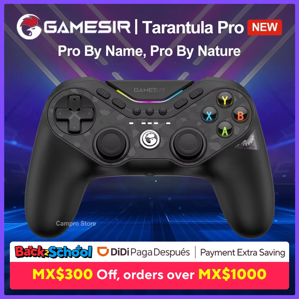 GameSir Tarantula T3 Pro gamepads para Nintendo Switch PC Steam Android iOS com Hall Micro Switch Gatilho, 9 Botões Mapeáveis