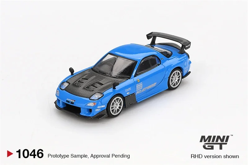 

MINI GT 1:64 RX-7 RE-Amemiya 20B NA 3ROTOR-7 «Ama-san Go» Синяя бумажная коробка, литая под давлением коллекционная модель автомобиля