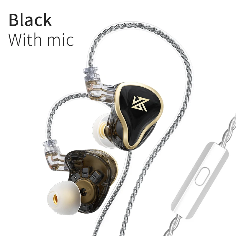 KZ ZAS 16 Units 7BA+1DD Wired HiFi Best In Ear IEMs Earphones Monitor 10mm Dynamic Hybrid Drivers Bass Noise Cancelling with Mic