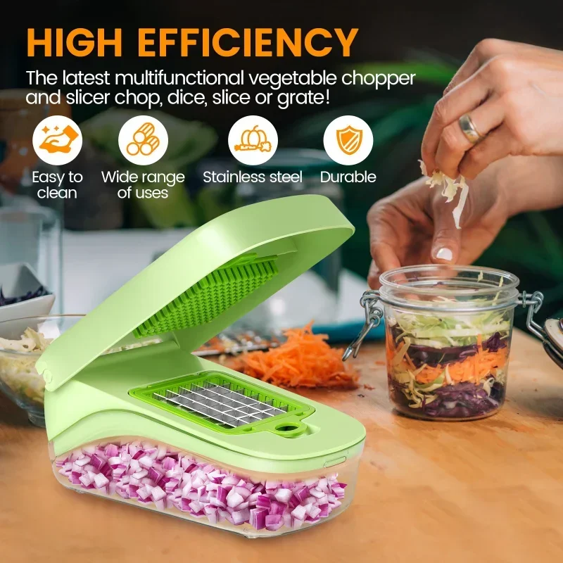 12 in 1 Multifunctional Vegetable Cutter Food Chopper Potato Slicer Carrot Grater Onion Shredder Salad Cutter Kitchen Gadgets