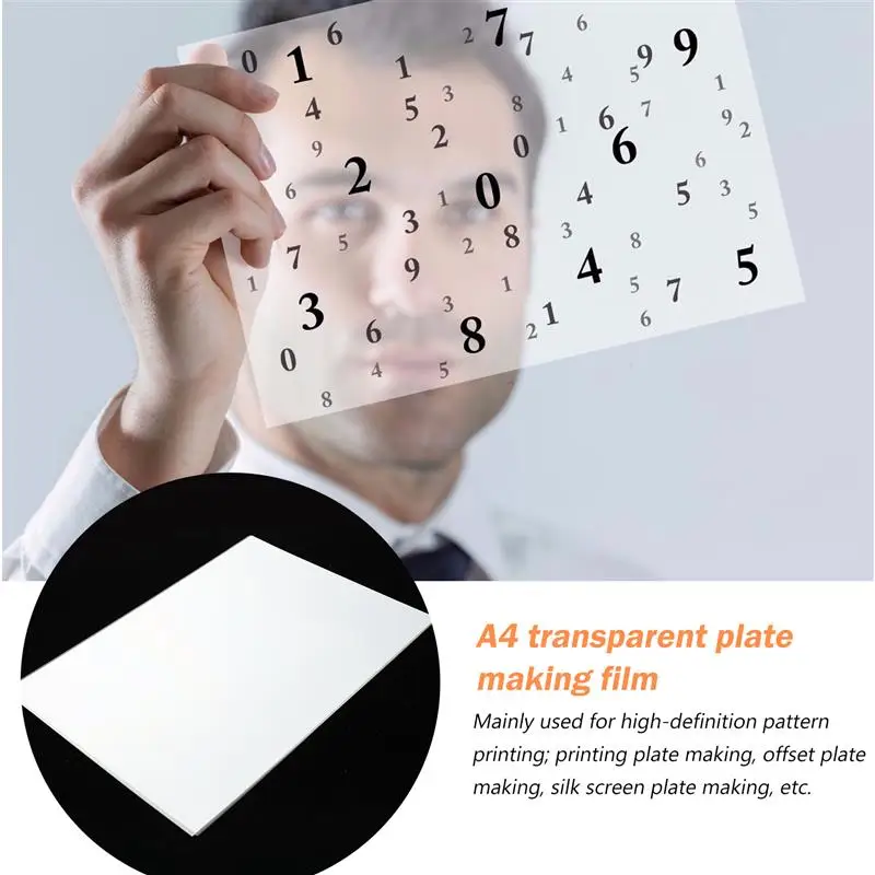 20Pcs A4 Clear Plate-Making Film Printing Waterproof Sticker For Printer PET Printing Film Ink-Jet Photographic Films