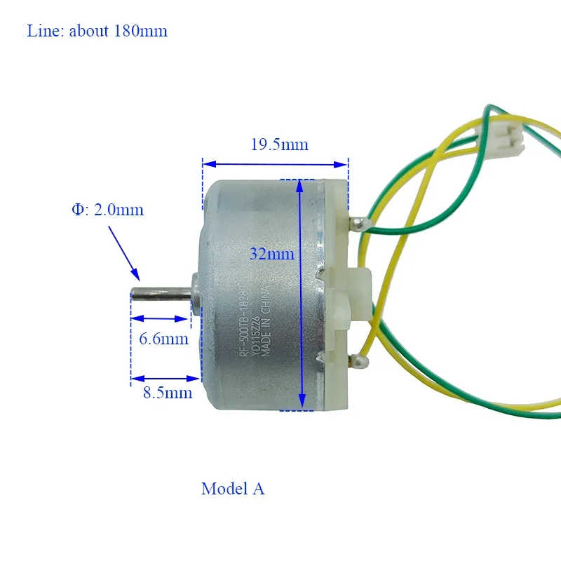 Mabuchi RF-500TB-18280 Micro 500 Motor DC 3V 5V 6V 9V 32mm Diameter Round Spindle Motor for CD Player Sprayer Fragrance Sprayer