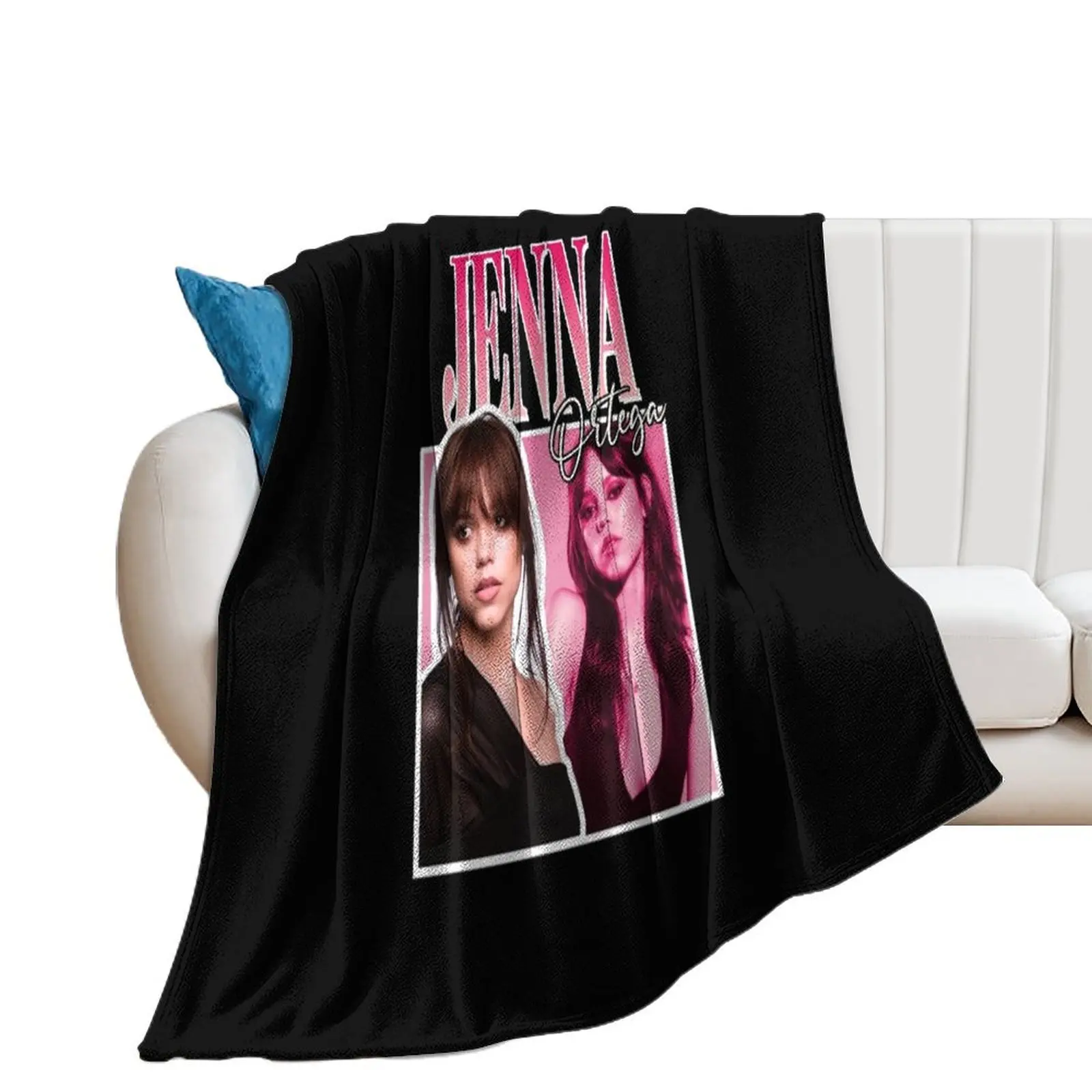 

Jenna Ortega Throw Blanket Bed Hair Flannel Fabric Personalized Gift Blankets