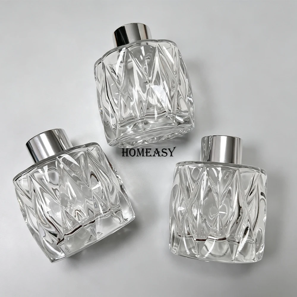 3個入り透明ガラス製リードディフューザーボトル（キャップ付き - Home Fragrance Jar のレビューと価格