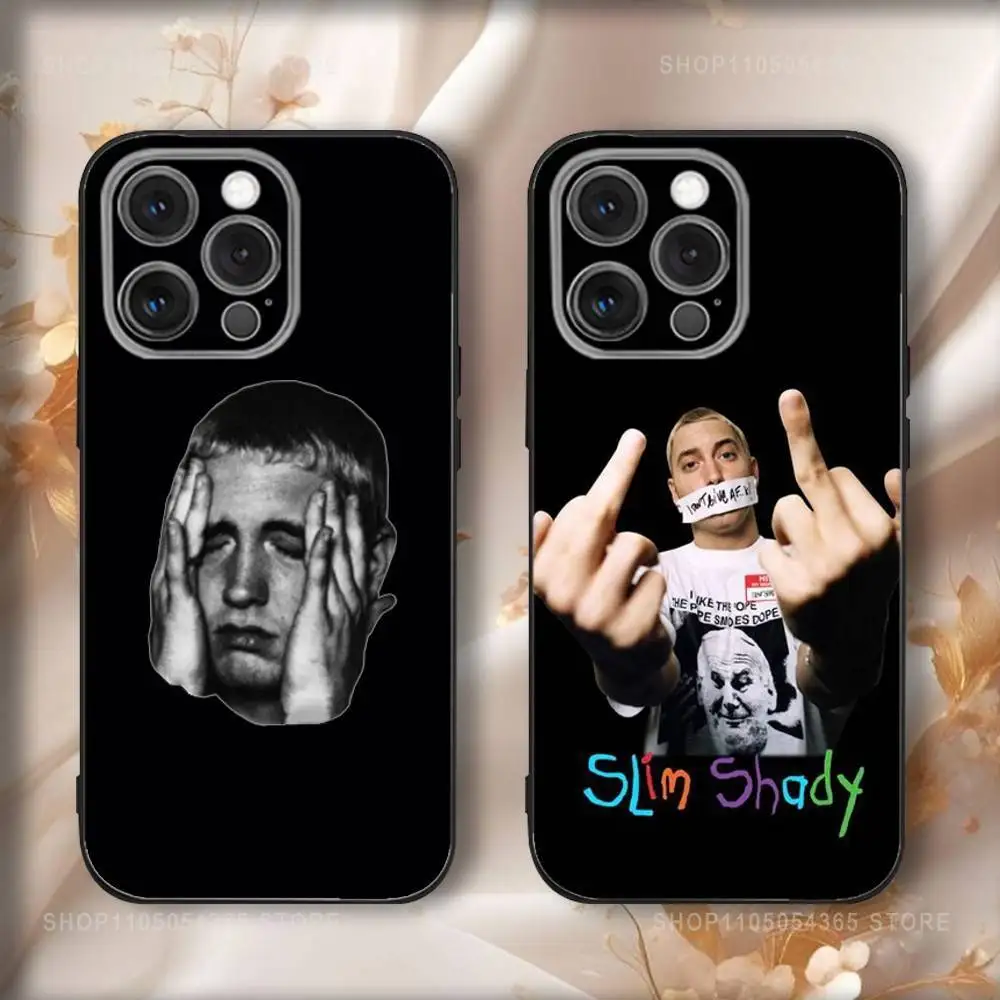 

Singer E-Eminems Phone Case For iPhone16,15,14,13,12,11,Pro,Max,Plus,X,XS,SE4,E,Mini,Soft Black Case