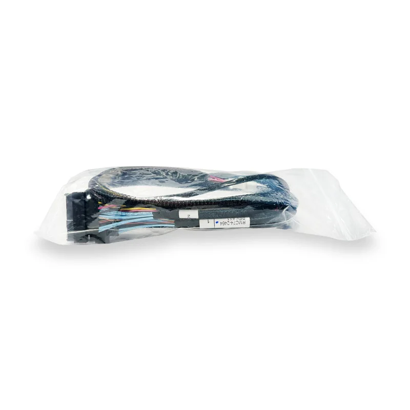 MCIO 8I to 2xSFF8639 PCIe 5.0 NVMe Cable 80CM Length with 4-Pin Power Interface 32AWG For NVMe Storage Connection