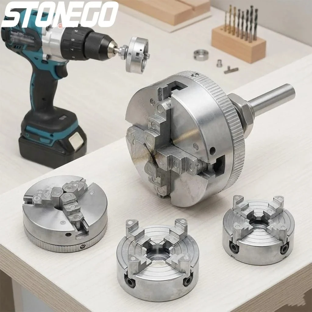 ヘビーデューティーセルフセンタリングドリルチャック-3爪-4爪-電動旋盤工具-m12リンケージ-精密穴あけ用