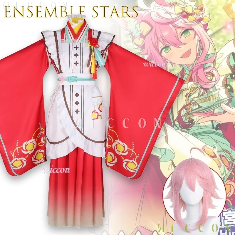 

Halloween Ensemb leStars Hanako Kaoru's Maid CafCosplay Costume Ancient Style Hanfu Dress Costume Adult Carnival Party Clothing