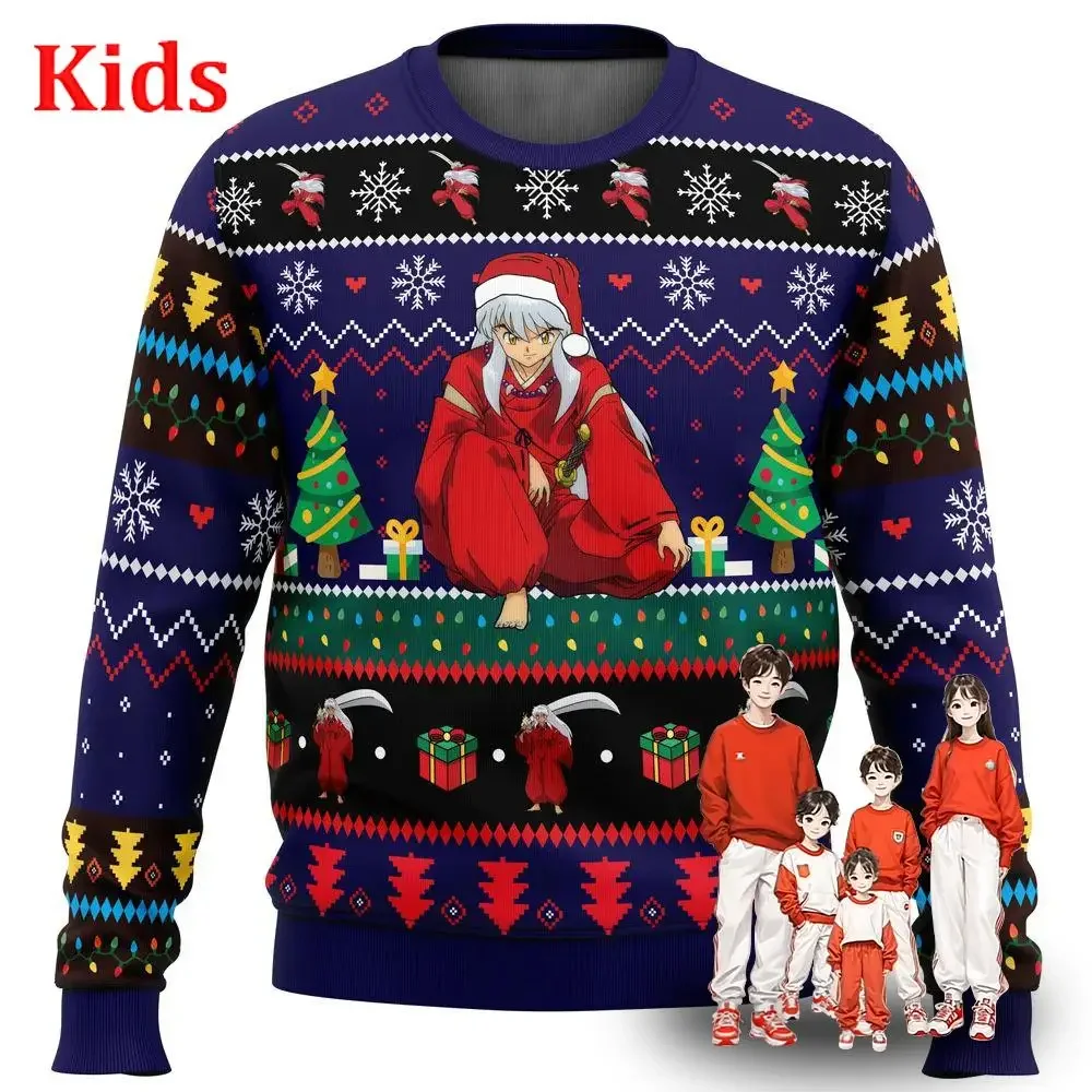 Inuyasha Sprites brutto maglione di natale maglione di natale regalo babbo natale Pullover bambini felpa 3D e Top autunno e inverno