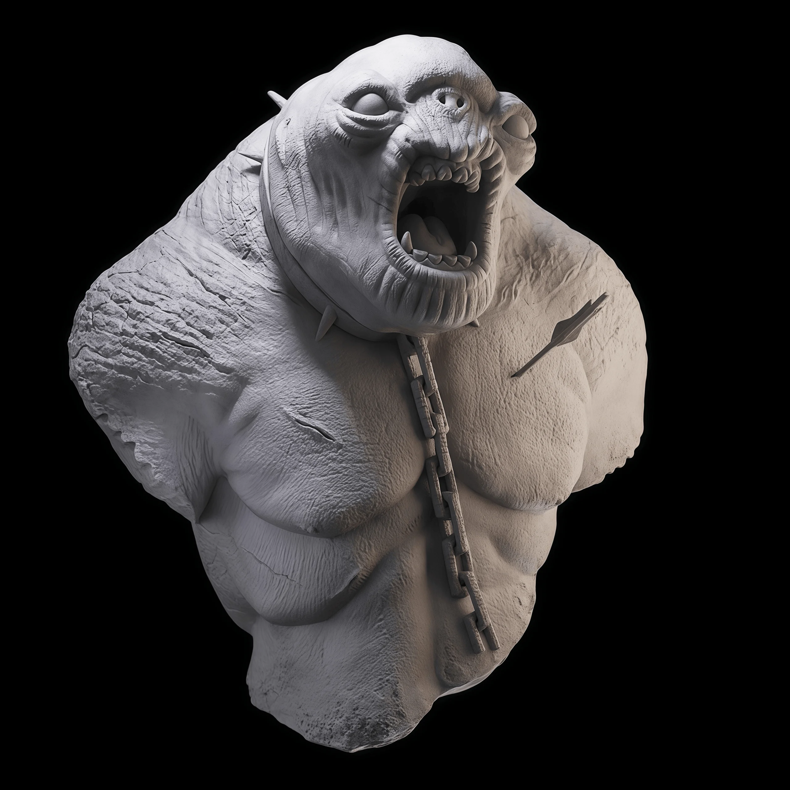 

1/10 Cast Resin Model Assembly Kit, GK， Resin Half Body Evil Orc Bust, Unpainted Needs To Be Assembled
