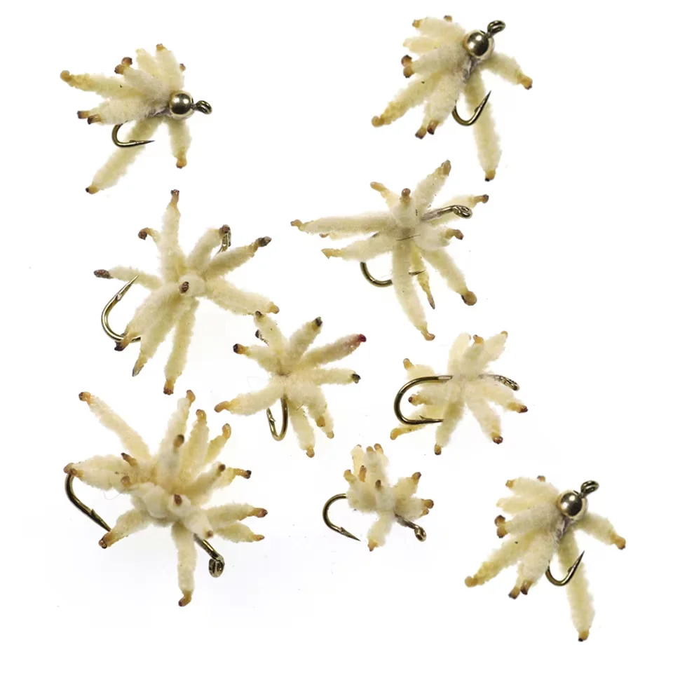 8-teiliges Set # 10~ # 20 Ultra Maggots Nymphen-Madenschwanz-Clusterfliegen für Forellen-, Karpfen- und Barsch-Angeln – Künstliche Wurm-Insektenköder – Detail 7
