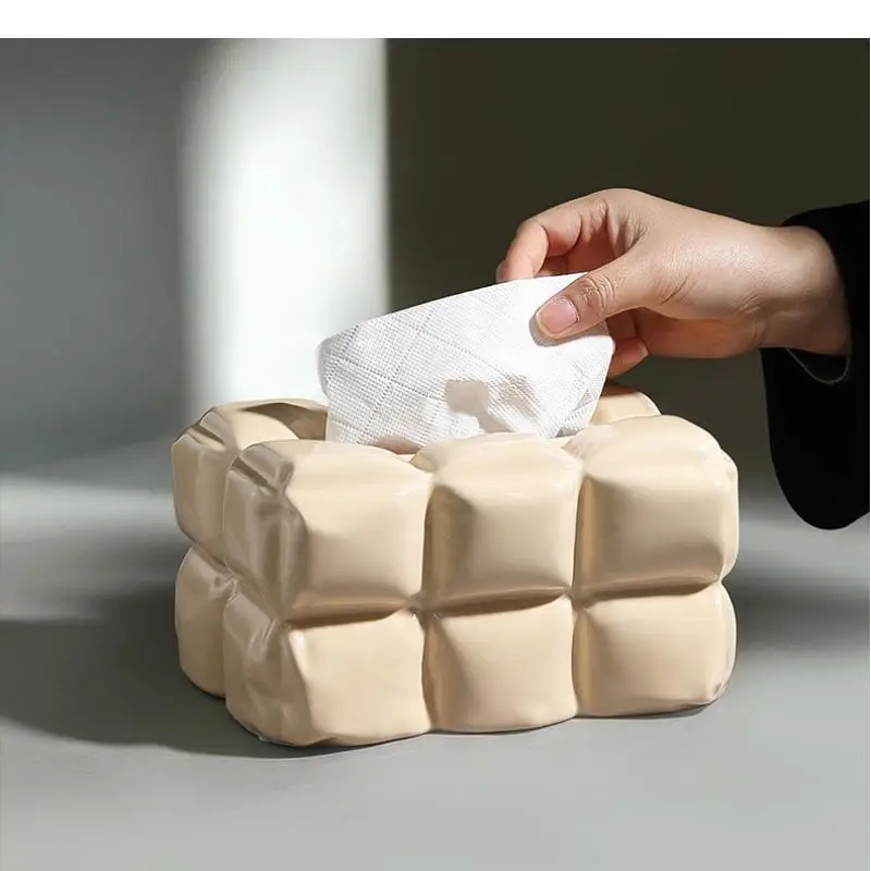 

Коробка из керамической ткани декоративные коробки для салфеток, держатель для бумаги, органайзер для хранения полотенец, домашние аксессуары