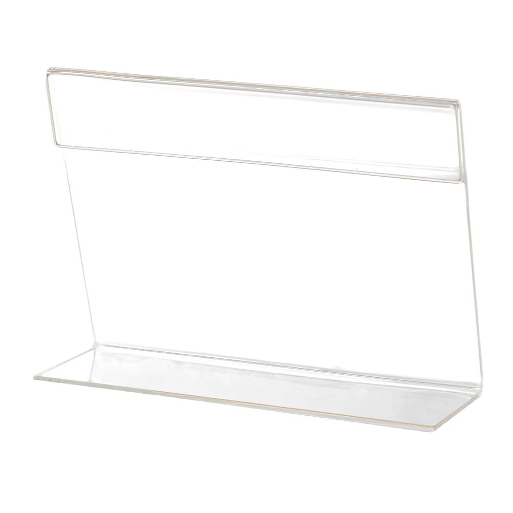 

20 Pcs L-shaped Price Tag Holders Acrylic Display Shelves for Supermarkets Shops Retail Stores Label Stand Clear Rack