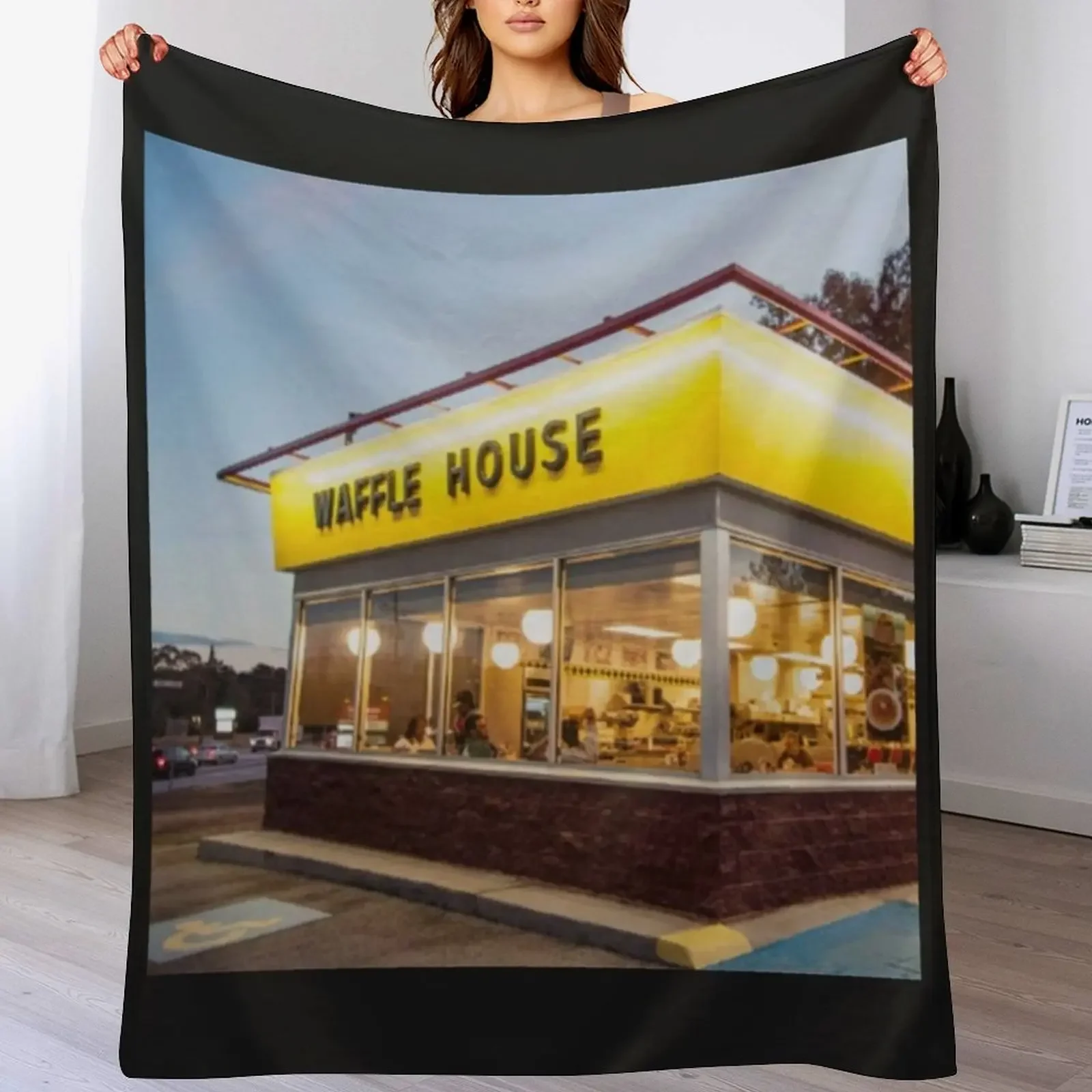 

waffle house sign Throw Blanket