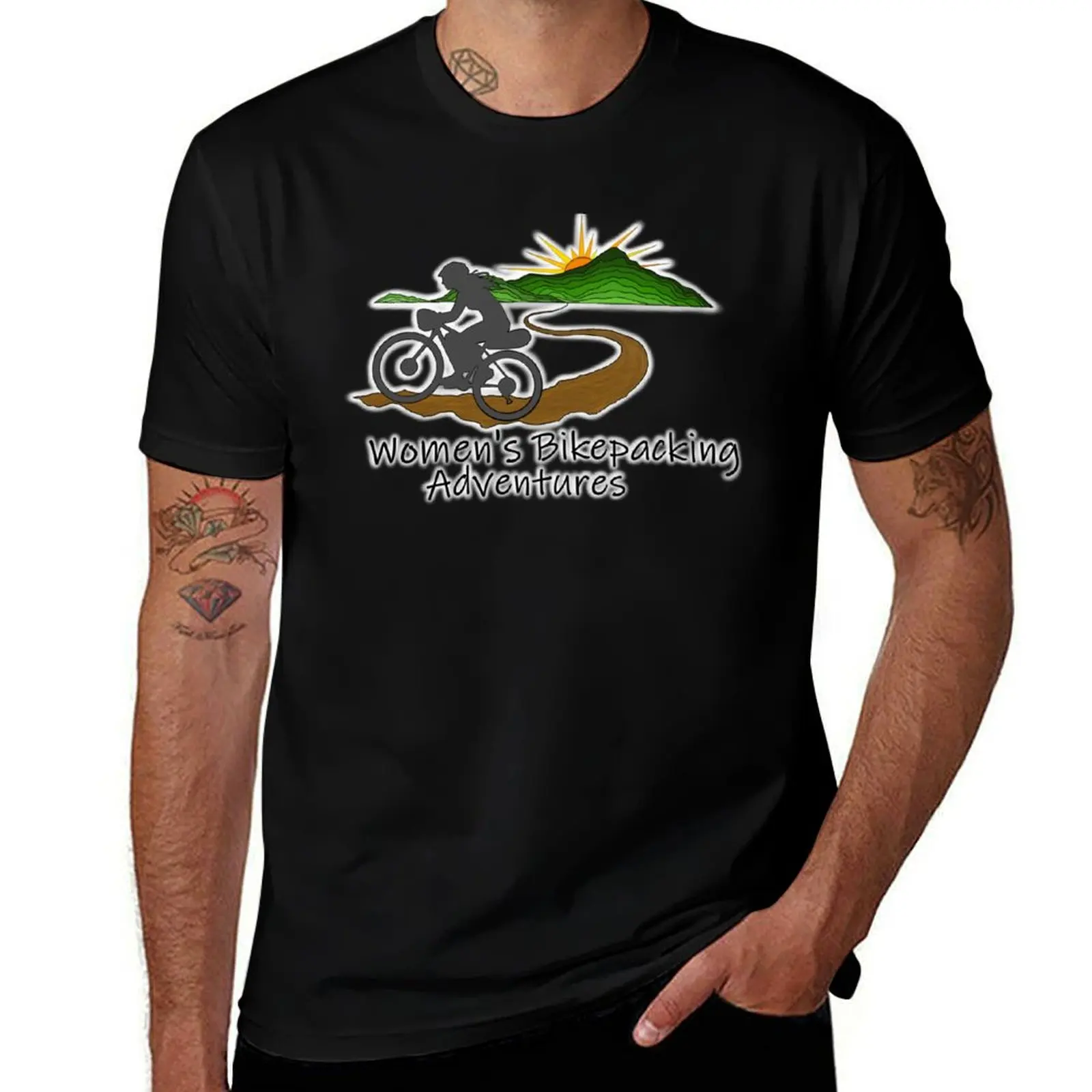 Women's Bikepacking Adventures T-Shirt Casual Pattern Print Tee Shirt