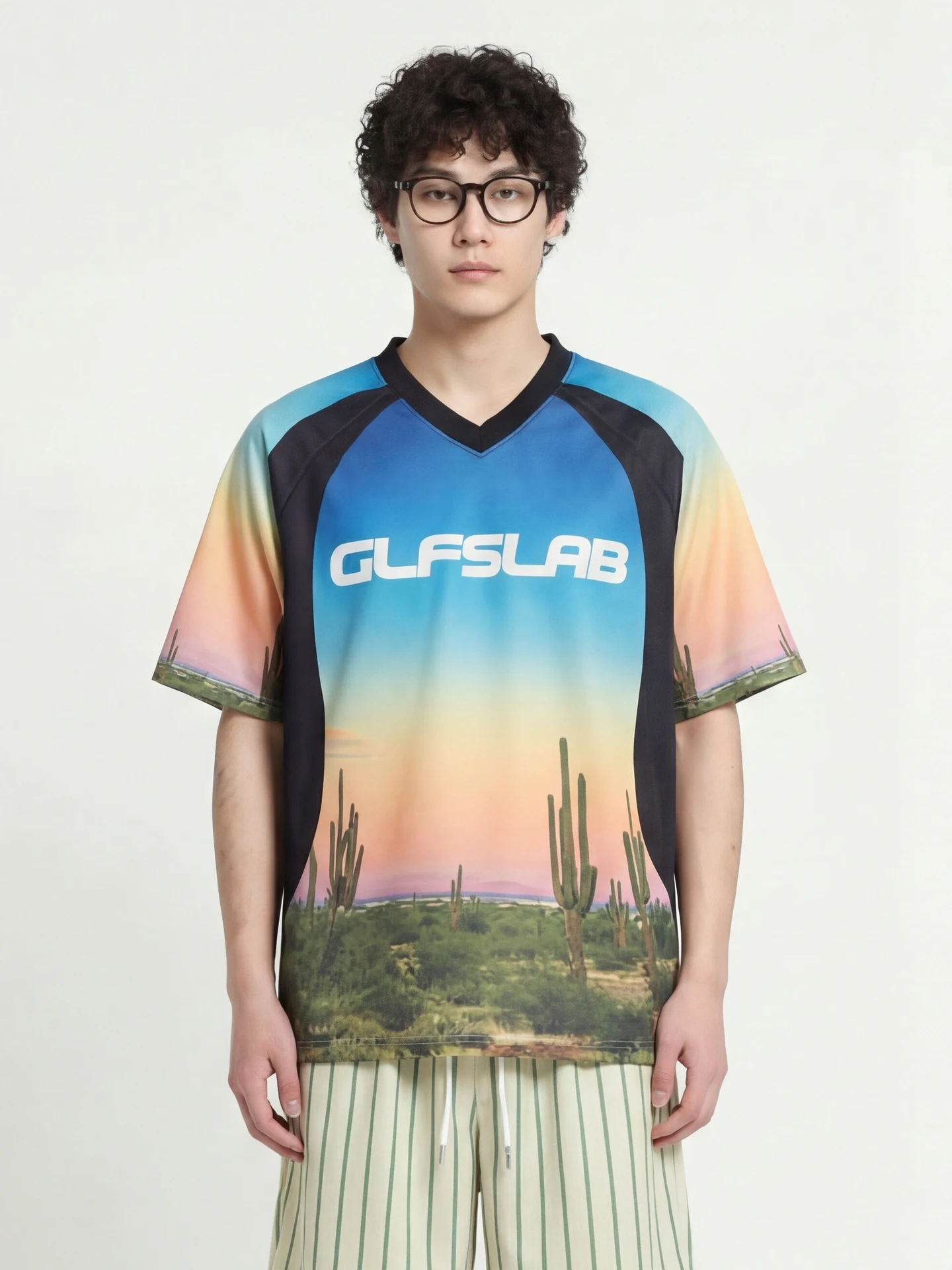 

Футболка свободного кроя с V-образным вырезом в стиле BF, уличная мода, дышащая, из полиэстера, летняя