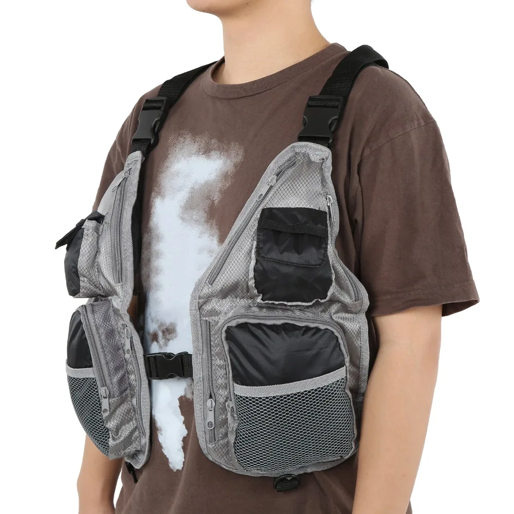 

Рыболовный жилет из ткани Оксфорд 600D: дышащий, с большим объемом для хранения, легкий, быстросохнущий, защитный жилет для нахлыстовой рыбалки