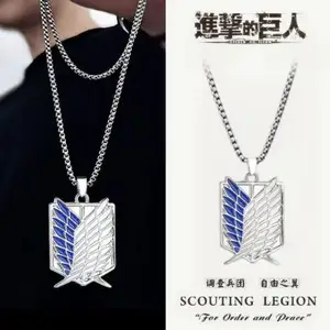 Attack on Titan Necklace & Pin popular Set