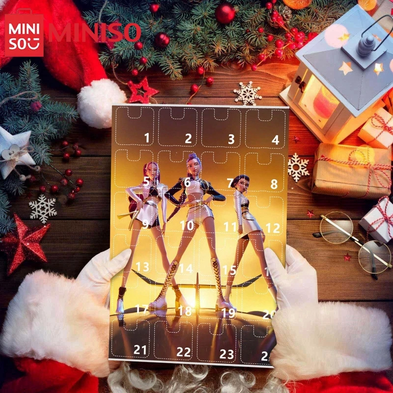 MINISO الساخن KPOP شيطان الصيادين عيد الميلاد تقويم القدوم المفاتيح اكسسوارات 24 يوما العد التنازلي التقويم المعلقات هدايا عيد الميلاد