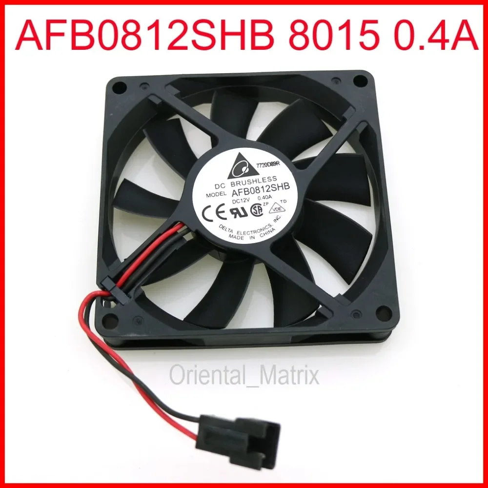 

Free Shipping AFB0812SHB 8015 12V 0.40A 2Wire 2Pin Computer Cooler Cooling Fan