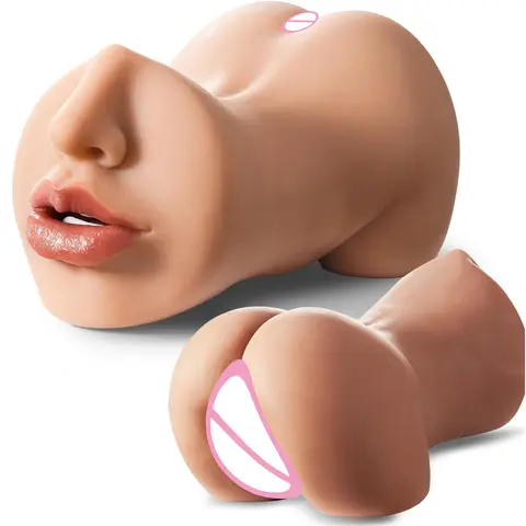 3 in 1 Adult Toys for Men Realistic Vagina Tight Anus Sex Doll Pocket Pussy 3D Textured 18 Male Masturbation Toy Sexy Mouth Oral