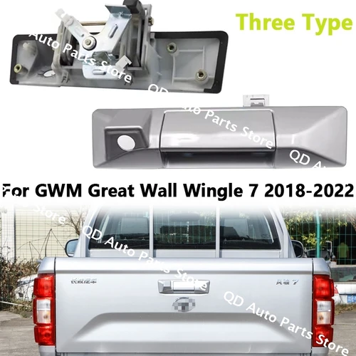 Manija de puerta trasera Compatible con GWM Great Wall Wingle 7 2018-2022 camionetas manija exterior de puerta trasera con orificio para cámara