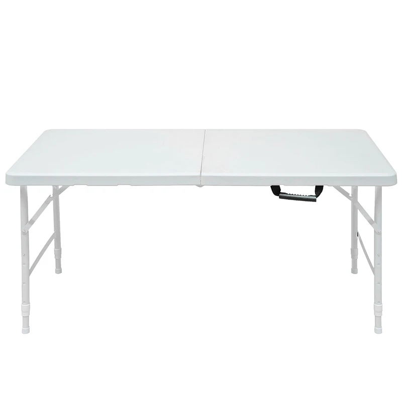 Portable folding table 4ft/6ft plastic folding half dining table white outdoor furniture