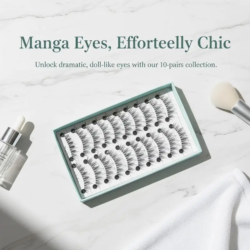 10 Pairs Handmade False Mink Eyelashes for a Natural Long Dramatic Eye Effect