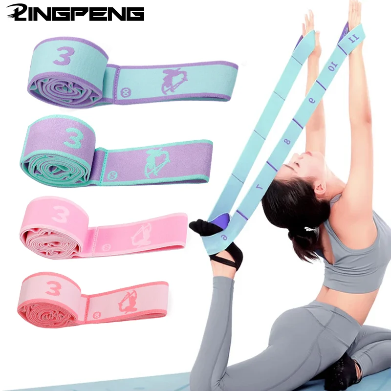 Resistance Band Yoga Auxiliary Stretching Belt Adult Latin Training Elastic Bands Beginner Pilates Dance Loop Fitness Tension