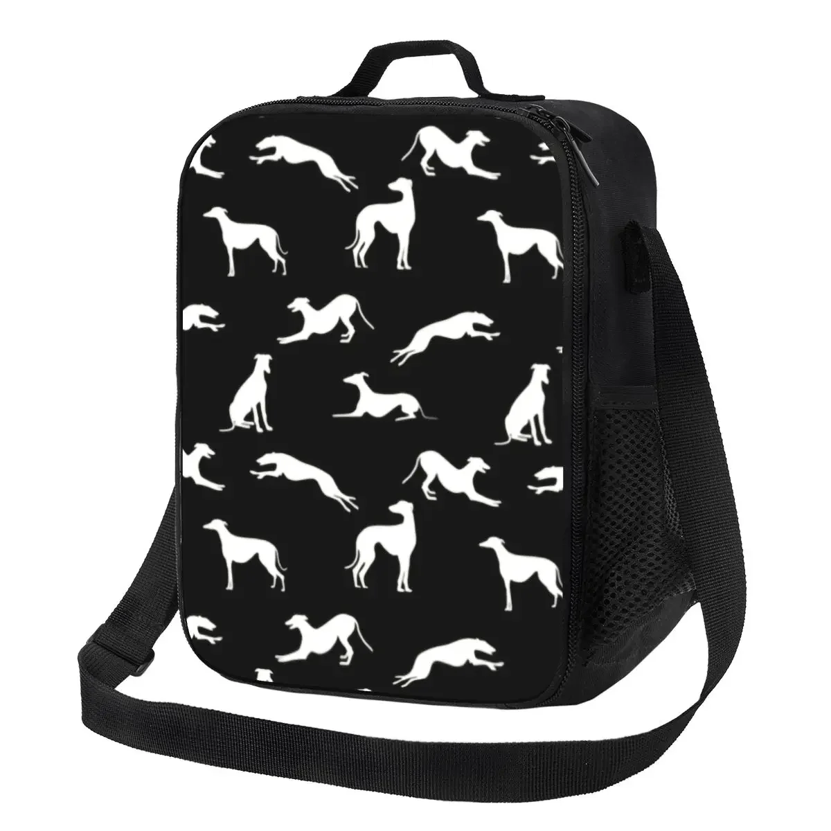 

Greyt Greyhound Silhouettes Insulated Lunch Bags for Camping Travel Whippet Sighthound Dog Cooler Thermal Lunch Box Children