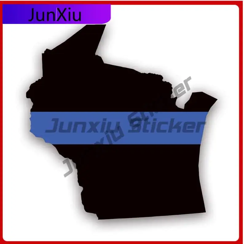 

Wisconsin State Shaped The Thin Blue Line Sticker Uv Protected Police First Responder Law Enforcement Wi V2 Car Sticker Vinyl