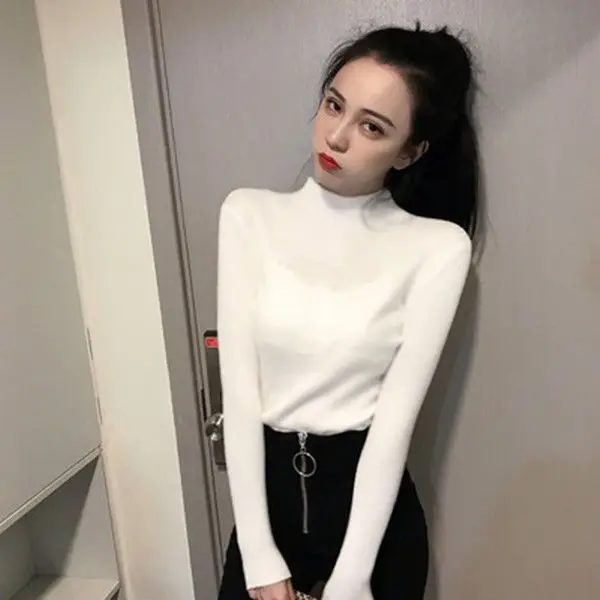 Hot Girl Purple Slant Collar Long Sleeve T-Shirt Women\'s Autumn Tight Bottoming Shirt Sexy Short Off-The-Shoulder Niche Top