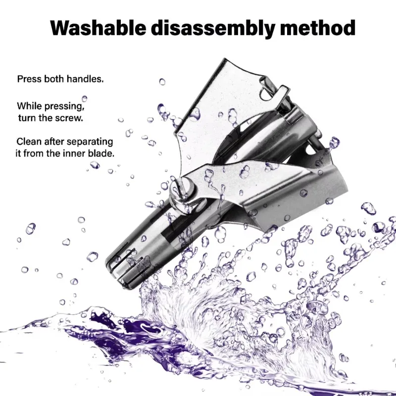 ماكينة تشذيب شعر الأنف والأذن اليدوية المحمولة المصنوعة من الفولاذ المقاوم للصدأ