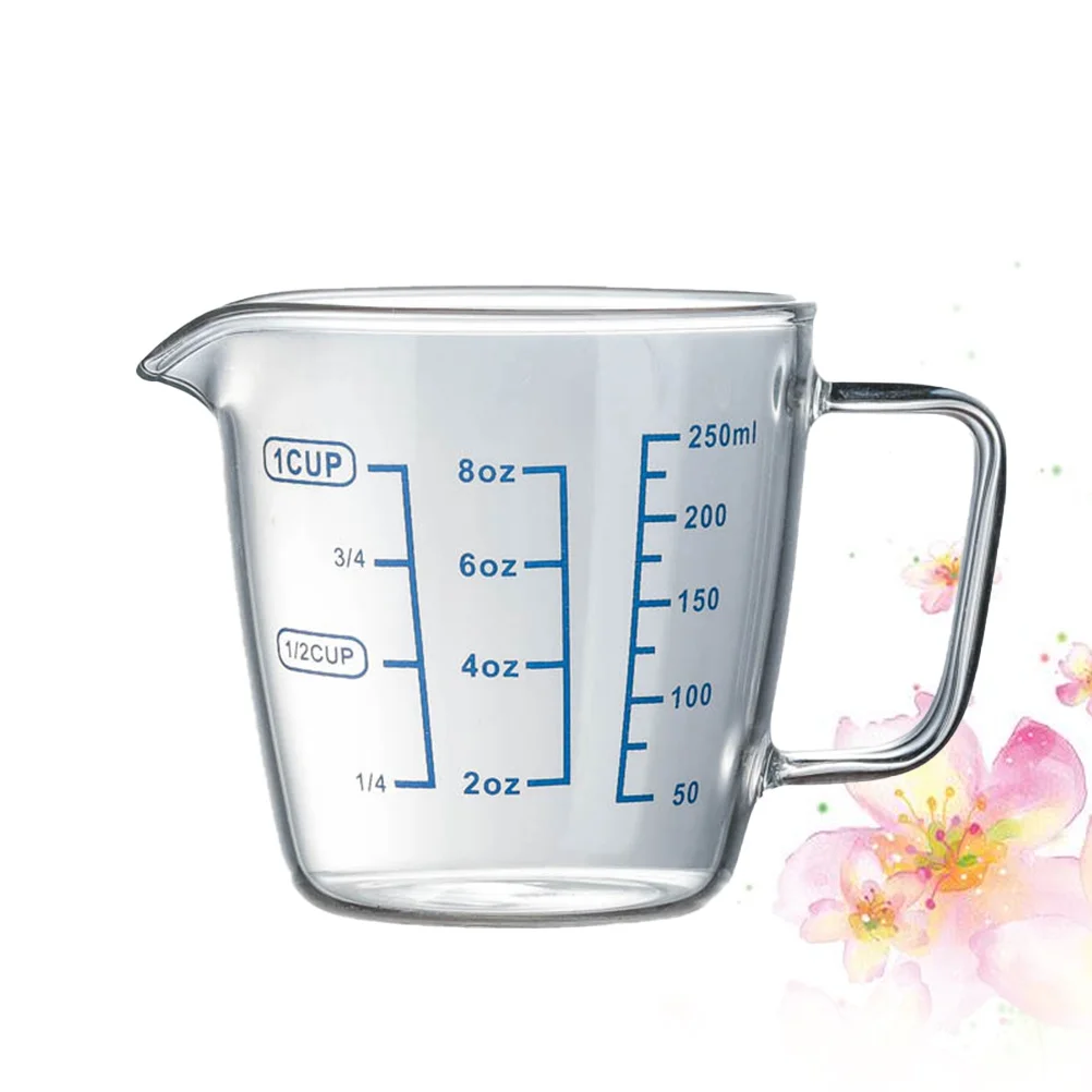 

250 Ml Measuring Cup Cups Portable Glass with Scale Temperature Resistant High Borosilicate