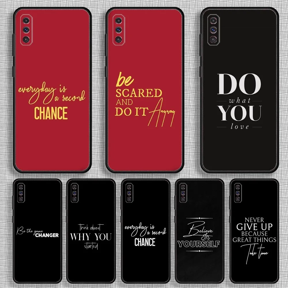 Inspirational Motivational Quotes Phone Case For Samsung S23,23,22,30,21,10,9,Note20 Ultra,Lite,Ultra,5G,Plus,FE,Black Soft Case