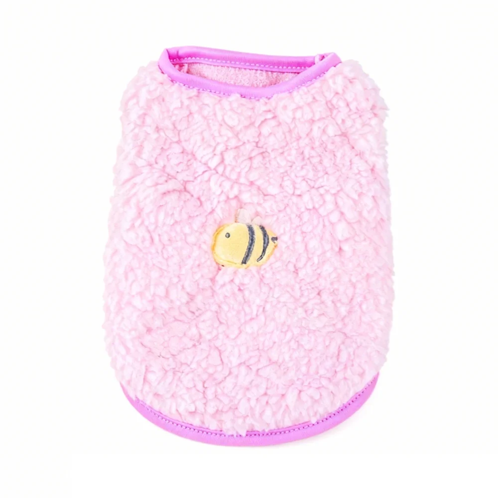 

Cute Winter Warm Fleece Teacup Dog Clothes Soft Colorful Vest Puppy Pet Clothes Bee Pattern Cat Clothes Small Pet