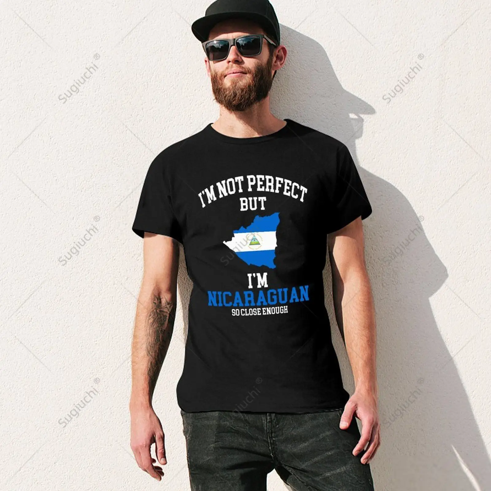 Unisex Men I'm Not Perfect But I'm Nicaraguan Flag Nicaragua Tshirt Tees T Shirts Women Boys 100% Cotton T-Shirt