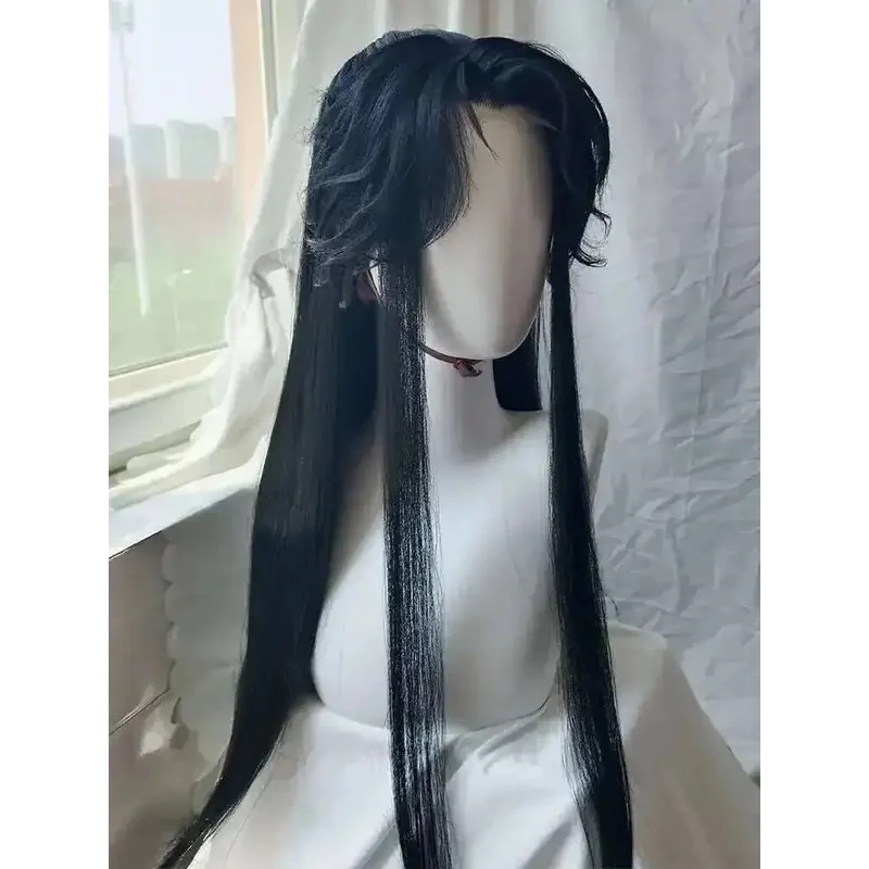 Lili 123Qiangjinjiu على غرار Shenlanzhou Xiaochiye طويل أسود مخصص شعر مستعار مقاوم للحرارة الاصطناعية الشعر أنيمي هالوين فيت