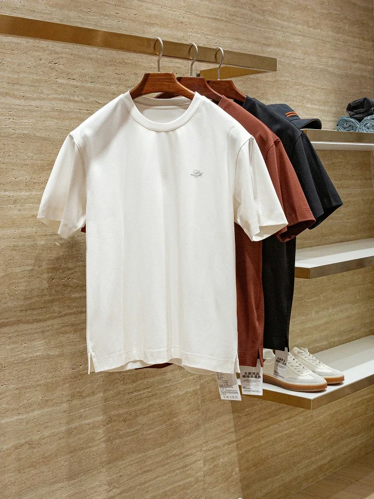 

LP Air Layer Soft Waxy Modal Summer Men's Casual Crew Neck Short Sleeve T-Shirt