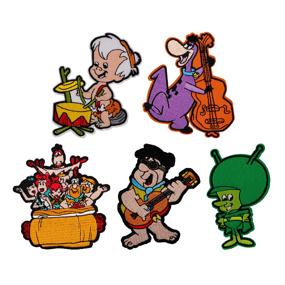 

Funny Flintstones Embroidered Patches for Clothing Jackets Cartoon Patch DIY Iron on Patches Applique Sewing Accessories Sticker