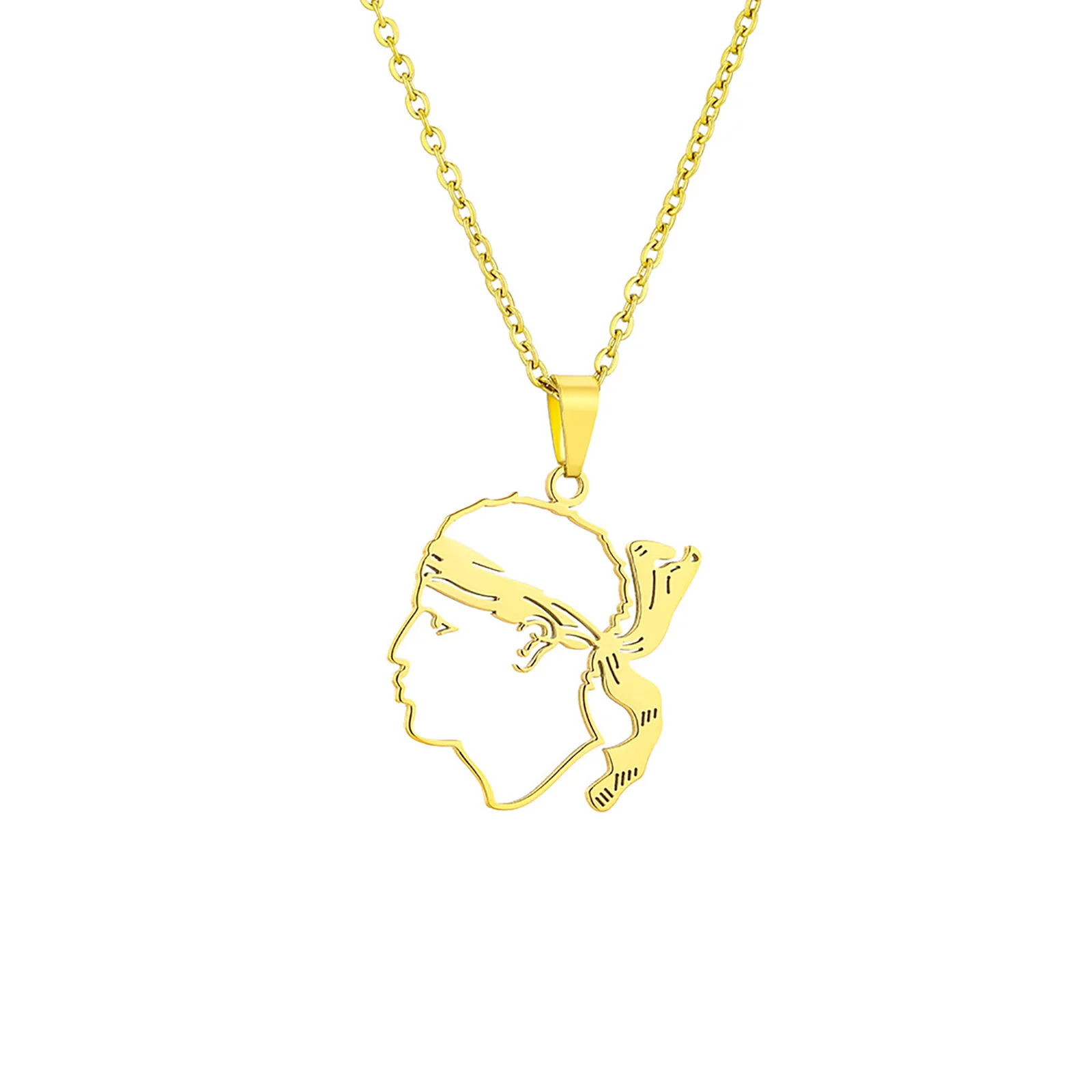 Korsika-Flagge Anhänger-Halskette für Frauen und Männer Edelstahl-Schmuck Accessoires Patriotisches Geschenk – Detail 1