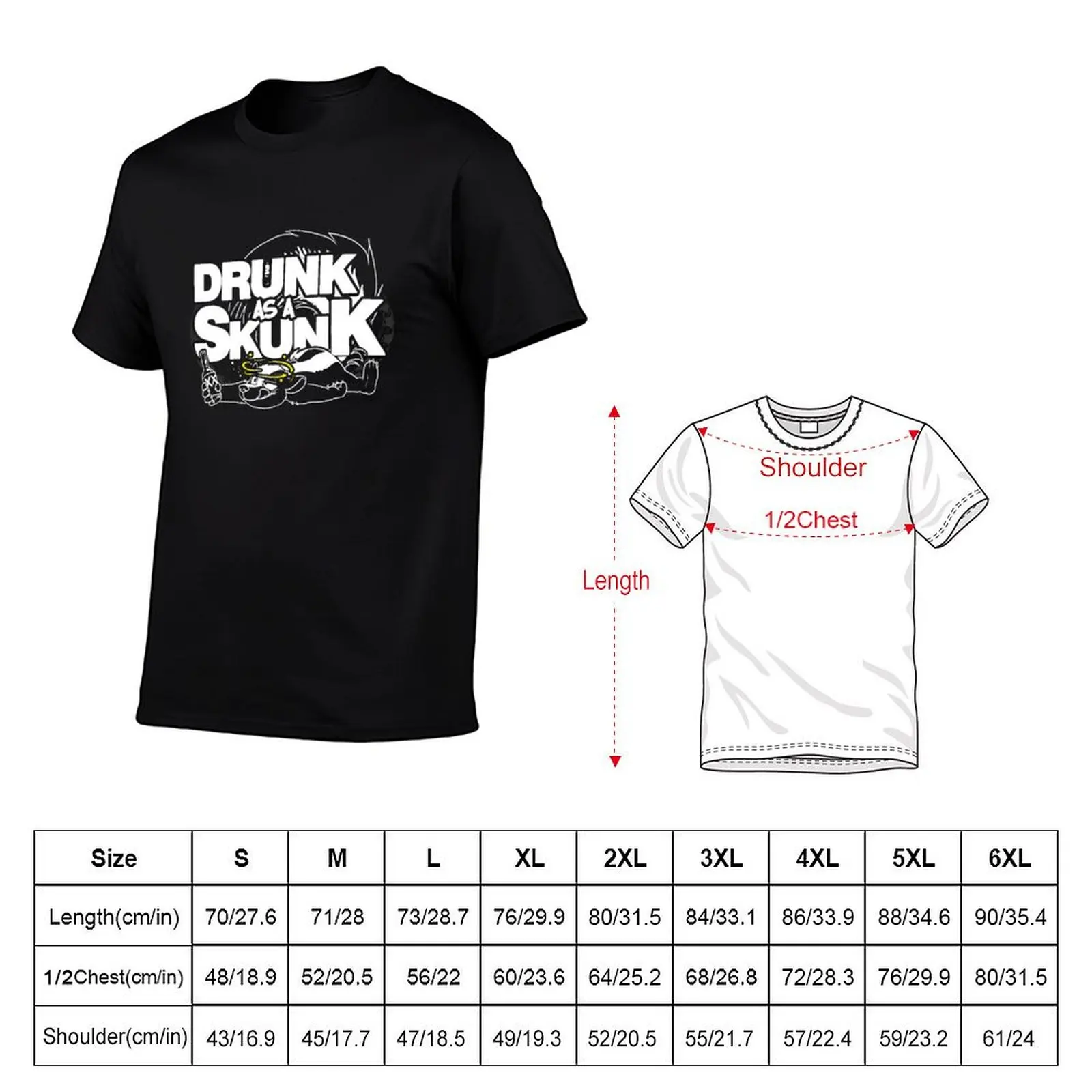 Drunk like a Skunk (Transparent) T-Shirt Sporty Breathable Short Sleeve T-Shirt