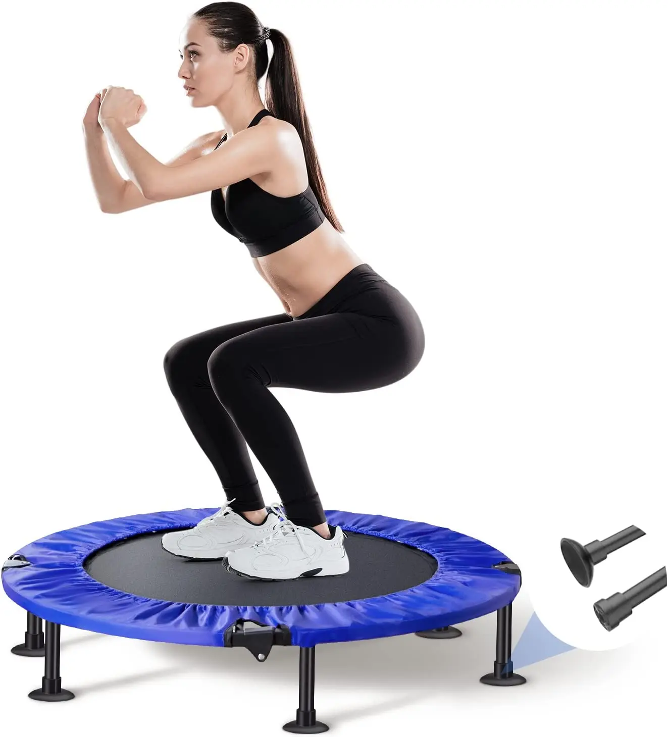 40-Inch Mini Outdoor Trampoline for Kids and Adults Foldable, Rebound Sports Equipment, 330 Lbs