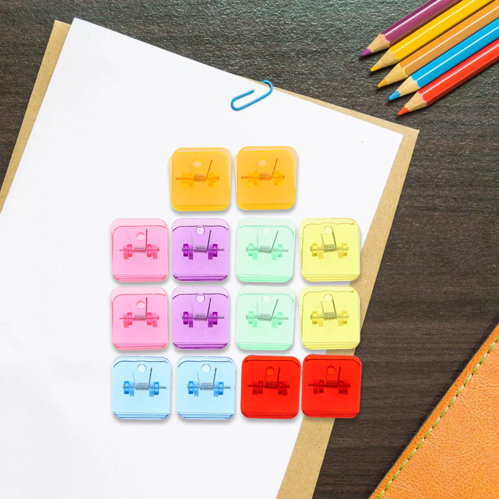 

14pcs Paper Clips Multi Colored Mini Organizer Clamps Small Office Accessories Premium Material Long Lasting Use Hanging Wall