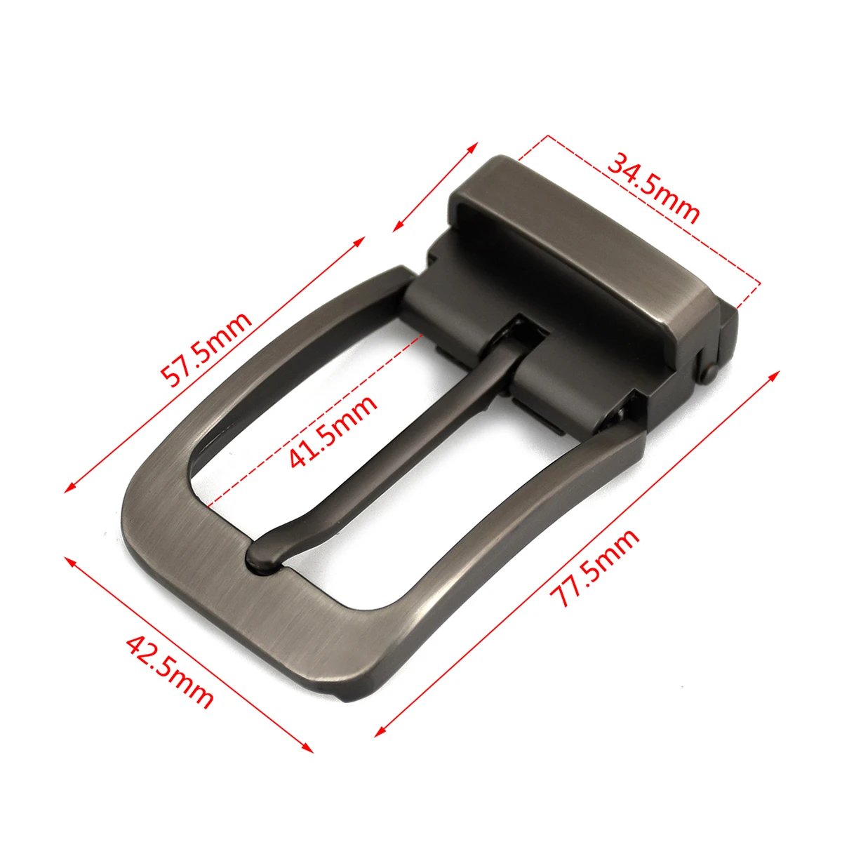 1pcs 35mm Metal Brushed Men Belt Buckle Gun Bakck Clip Single Pin Half Buckle Leather Craft Belt Fit for 32-34mm Width Strap